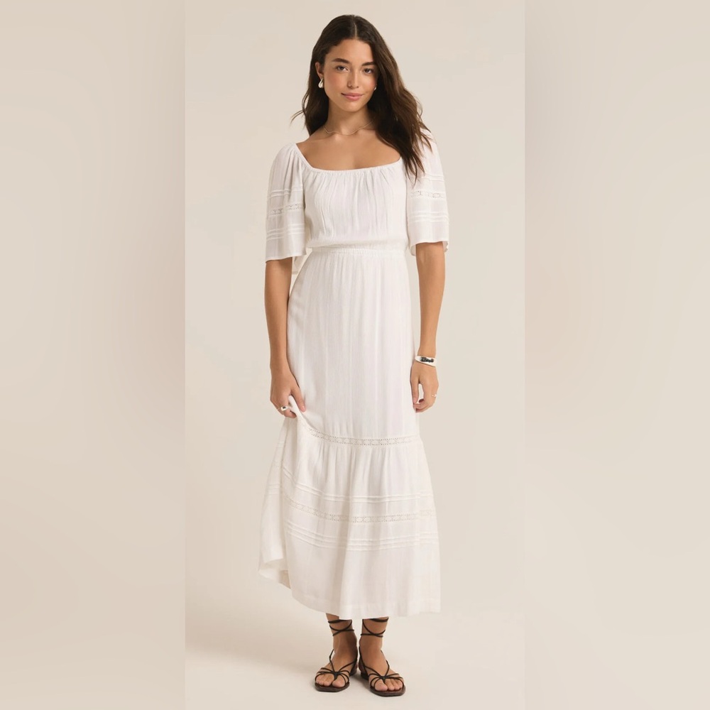 NWT Z SUPPLY White Poppy Midi Dress